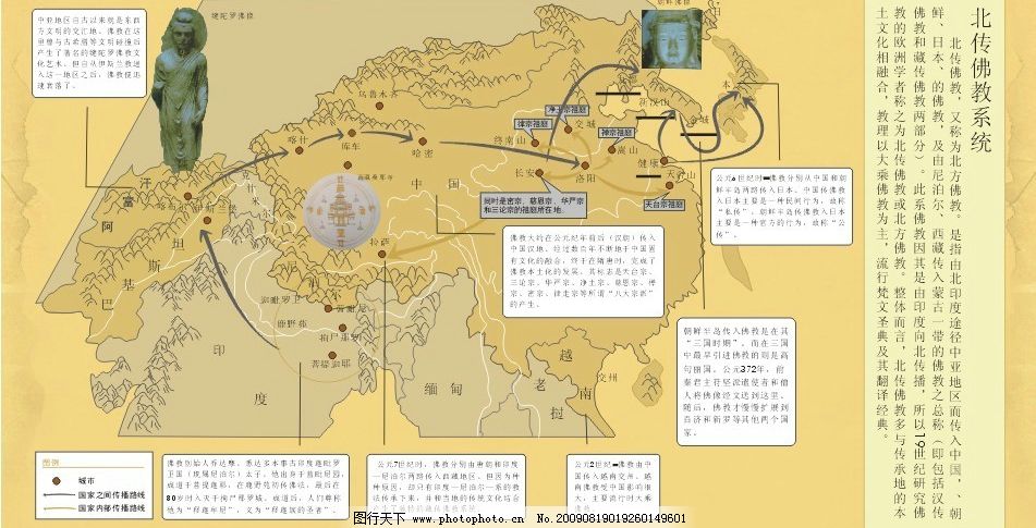 佛教分布图与佛教文化传播